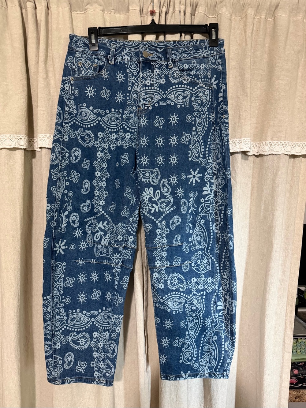 Bandana Print Blue Men's Jeans